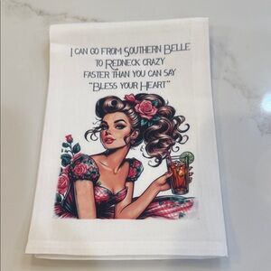 NWT Chic Southern Belle Kitchen Towel - White
